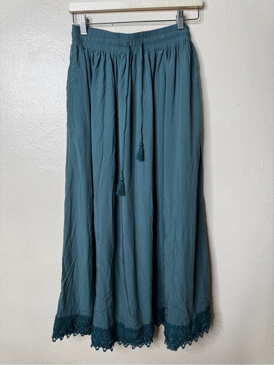 Scarlet Darkness Dresses & Skirts - Scarlet Darkness Skirt Women’s M Teal Boho Maxi Lace Hem Cottagecore